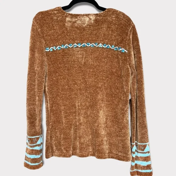 Soft Surroundings Brown and Blue Sweater - Picture 2 of 6